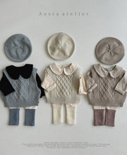 將圖片載入圖庫檢視器 <台灣館>AT24A009-Aosta秋款🦺 **親子針織背心 (Knit Vest)**【正韓】