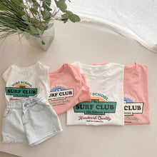 Load image into Gallery viewer, 24D1436PCW- Korean version of the letter printing personality simple casual parent-child tops