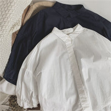 Load image into Gallery viewer, 24D529SE-Children's Korean spring new tops for boys and girls, irregular solid color, simple and atmospheric loose wide-shaped shirts