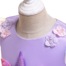 Load image into Gallery viewer, DJS003DS-ins children's clothing foreign trade children's unicorn rainbow dress princess dress festival performance costume princess dress
