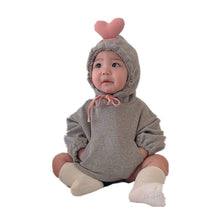 Load image into Gallery viewer, TQ19Q21LS-ins baby clothes spring and autumn infant jumpsuit male and female baby fart clothes long-sleeved love hooded sweatshirt