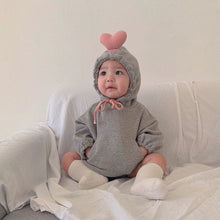 Load image into Gallery viewer, TQ19Q21LS-ins baby clothes spring and autumn infant jumpsuit male and female baby fart clothes long-sleeved love hooded sweatshirt