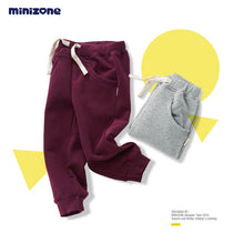 Load image into Gallery viewer, M1356PA- Spring and autumn fleece solid color cuffed sports casual trousers