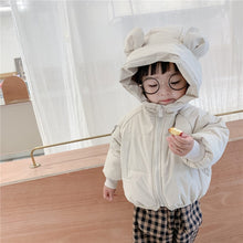 Load image into Gallery viewer, WH121901SE-Winter Korean style cartoon bear hat cotton jacket long sleeve coat