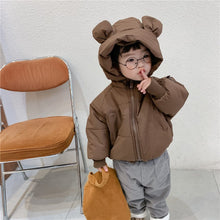 Load image into Gallery viewer, WH121901SE-Winter Korean style cartoon bear hat cotton jacket long sleeve coat