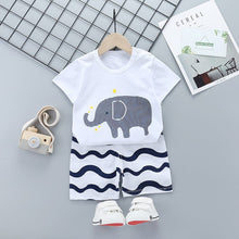 Load image into Gallery viewer, DT16TG-Children's short-sleeved suit pure cotton summer baby clothes Korean version girls T-shirt boys clothing foreign trade children's clothing