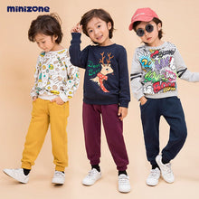 Load image into Gallery viewer, M1356PA- Spring and autumn fleece solid color cuffed sports casual trousers