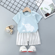 Load image into Gallery viewer, DT16TG-Children's short-sleeved suit pure cotton summer baby clothes Korean version girls T-shirt boys clothing foreign trade children's clothing