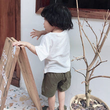 Load image into Gallery viewer, 879SE-Korean children's short-sleeved T-shirts summer new boys and girls letter round neck T-shirts small and medium children's stylish tops