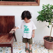 Load image into Gallery viewer, 879SE-Korean children's short-sleeved T-shirts summer new boys and girls letter round neck T-shirts small and medium children's stylish tops