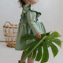 Load image into Gallery viewer, 24D1701DS-Autumn Korean style lotus leaf lace stitching skirt long sleeve dress