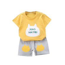 Load image into Gallery viewer, DT16TG-Children's short-sleeved suit pure cotton summer baby clothes Korean version girls T-shirt boys clothing foreign trade children's clothing