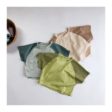 Load image into Gallery viewer, 928SE-Children's short-sleeved T-shirt 2022 summer new Korean version for boys and girls with shoulder-matching short-sleeved shirts and round neck tops