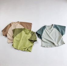 Load image into Gallery viewer, 928SE-Children's short-sleeved T-shirt 2022 summer new Korean version for boys and girls with shoulder-matching short-sleeved shirts and round neck tops