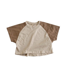 Load image into Gallery viewer, 928SE-Children's short-sleeved T-shirt 2022 summer new Korean version for boys and girls with shoulder-matching short-sleeved shirts and round neck tops