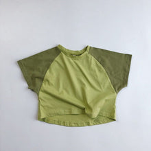 Load image into Gallery viewer, 928SE-Children's short-sleeved T-shirt 2022 summer new Korean version for boys and girls with shoulder-matching short-sleeved shirts and round neck tops