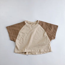 Load image into Gallery viewer, 928SE-Children's short-sleeved T-shirt 2022 summer new Korean version for boys and girls with shoulder-matching short-sleeved shirts and round neck tops