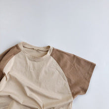 Load image into Gallery viewer, 928SE-Children's short-sleeved T-shirt 2022 summer new Korean version for boys and girls with shoulder-matching short-sleeved shirts and round neck tops