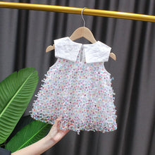 Load image into Gallery viewer, WH80306DS-Girls Skirt Rainbow Dot Mesh Princess Skirt Dress