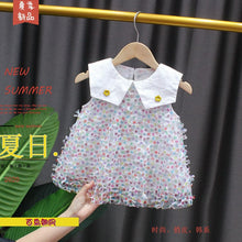 Load image into Gallery viewer, WH80306DS-Girls Skirt Rainbow Dot Mesh Princess Skirt Dress