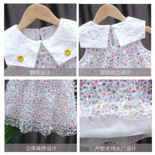 Load image into Gallery viewer, WH80306DS-Girls Skirt Rainbow Dot Mesh Princess Skirt Dress