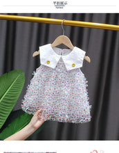 Load image into Gallery viewer, WH80306DS-Girls Skirt Rainbow Dot Mesh Princess Skirt Dress