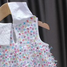 Load image into Gallery viewer, WH80306DS-Girls Skirt Rainbow Dot Mesh Princess Skirt Dress