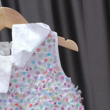 Load image into Gallery viewer, WH80306DS-Girls Skirt Rainbow Dot Mesh Princess Skirt Dress