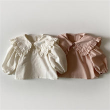 Load image into Gallery viewer, 24D1499SE-ins Korean fashion autumn new tops for girls and babies with fashionable lace lapel bottoming long-sleeved casual shirt