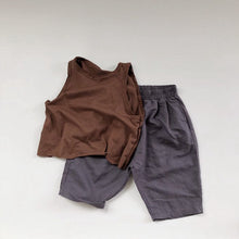 Load image into Gallery viewer, 958SE-Children's vest Korean version children's clothing 2022 summer new boys and girls solid color soft glutinous heart forest sleeveless t-shirt vest