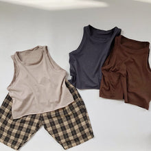 Load image into Gallery viewer, 958SE-Children's vest Korean version children's clothing 2022 summer new boys and girls solid color soft glutinous heart forest sleeveless t-shirt vest