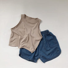 Load image into Gallery viewer, 958SE-Children's vest Korean version children's clothing 2022 summer new boys and girls solid color soft glutinous heart forest sleeveless t-shirt vest