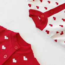 Load image into Gallery viewer, 86029TG-Autumn knitted heart long-sleeved cardigan jacket + bodysuit