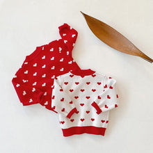 Load image into Gallery viewer, 86029TG-Autumn knitted heart long-sleeved cardigan jacket + bodysuit