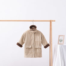 Load image into Gallery viewer, 26103SE-Winter Korean style thickened plus velvet lambskin collar corduroy mid-length coat