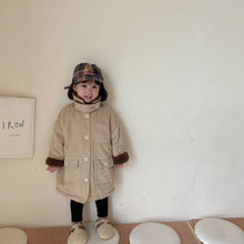 Load image into Gallery viewer, 26103SE-Winter Korean style thickened plus velvet lambskin collar corduroy mid-length coat