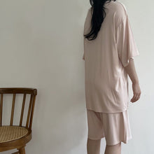 將圖片載入圖庫檢視器 ER055PCW-夏款韓版薄款兒童家居短袖上衣+短褲套裝