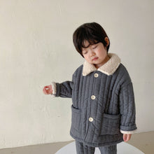 Load image into Gallery viewer, 28180JG-Winter Korean style lapel thickened three-layer padded home suit