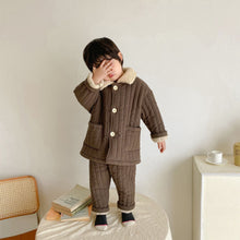 Load image into Gallery viewer, 28180JG-Winter Korean style lapel thickened three-layer padded home suit