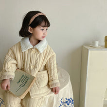 Load image into Gallery viewer, 28180JG-Winter Korean style lapel thickened three-layer padded home suit