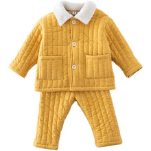 Load image into Gallery viewer, 28180JG-Winter Korean style lapel thickened three-layer padded home suit