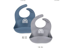 Load image into Gallery viewer, 20201109AC-Silicone bib waterproof disposable tableware silicone bib baby bib disposable bib (2 pieces)