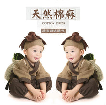 將圖片載入圖庫檢視器 WH91607TG-漢服男童兒童古裝男女孩國學書僮服裝小和尚衣服演出服幼兒寶寶