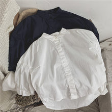 Load image into Gallery viewer, 24D529SE-Children's Korean spring new tops for boys and girls, irregular solid color, simple and atmospheric loose wide-shaped shirts