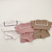 Load image into Gallery viewer, 24D971TG-ins Korean children's summer new suits for boys and girls Korean style fashionable college style short-sleeved shirt shorts suit