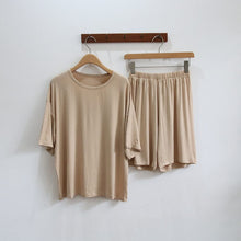 將圖片載入圖庫檢視器 ER055PCW-夏款韓版薄款兒童家居短袖上衣+短褲套裝