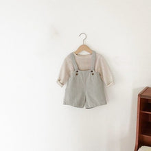 Load image into Gallery viewer, 23D257LS-2022 children's summer new jumpsuit simple stylish casual adjustable button boys and girls bib shorts