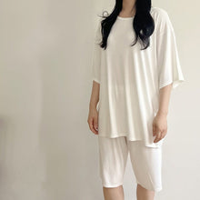 將圖片載入圖庫檢視器 ER055PCW-夏款韓版薄款兒童家居短袖上衣+短褲套裝