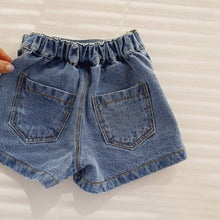 Load image into Gallery viewer, 23D256DS-Children's ins summer Korean style new skirt pants fashionable and stylish pleated personality girls denim skirt small high waist pants skirt