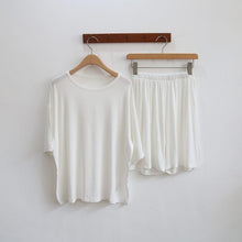 將圖片載入圖庫檢視器 ER055PCW-夏款韓版薄款兒童家居短袖上衣+短褲套裝